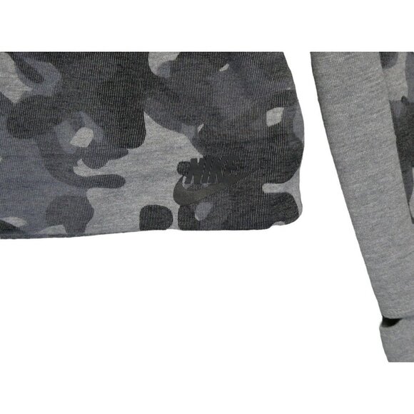 NIKE Womens Sz S Tech Fleece Camo Sweatshirt Pullover Crewneck Grey‎ Long sleeve - Picture 6 of 10